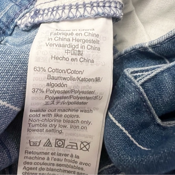 Madewell Shorts Size 26 Denim Paperbag Indigo Windowpane Tie Waist High Rise - Picture 8 of 9